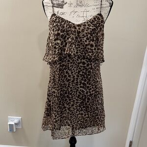 Leopard Print Layered Dress